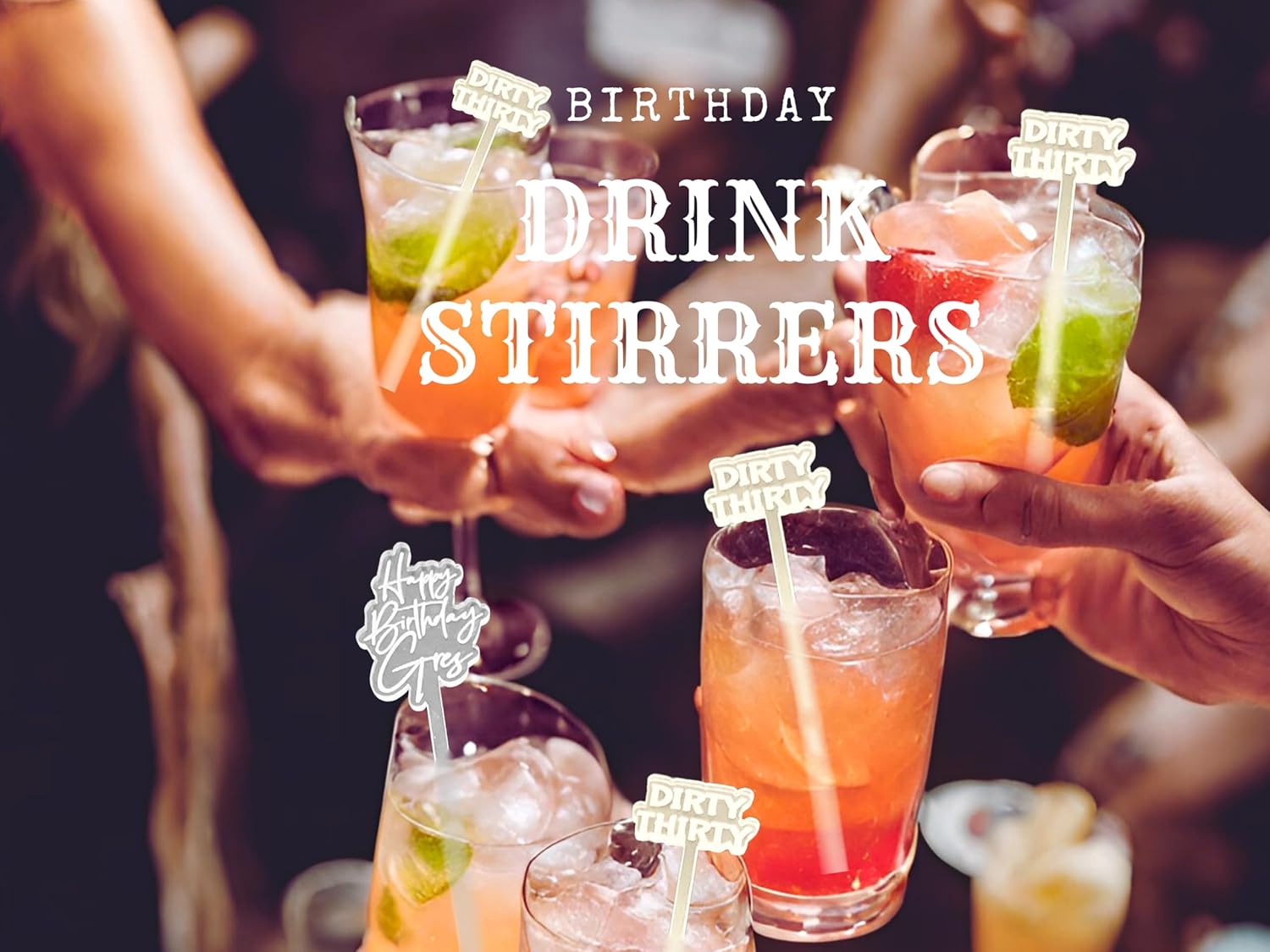 Personalized Drink Stirrers Set of 25 Custom Logo Cocktail Sticks