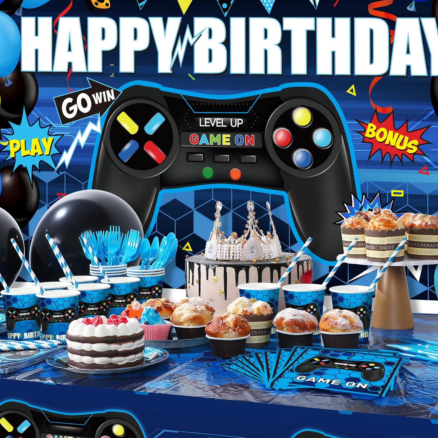 Tatuo 152 Piece Video Game Party Decor Set