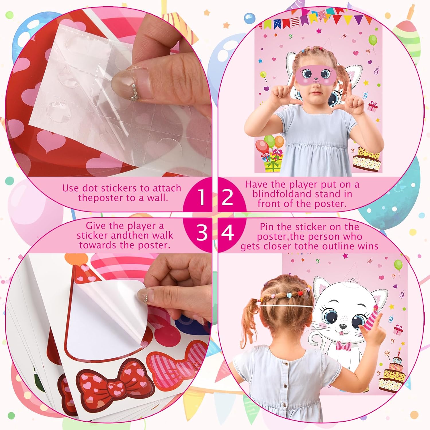PLULON Cat Party Game Set for Kids and Adults