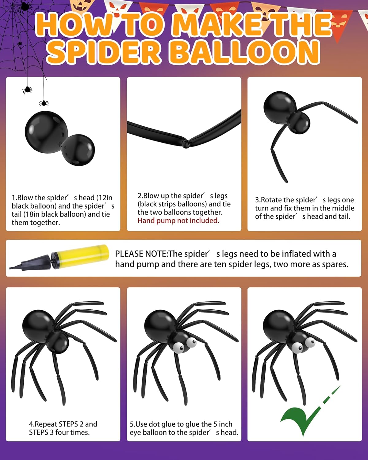 126 Pcs Halloween Balloon Garland Arch Kit