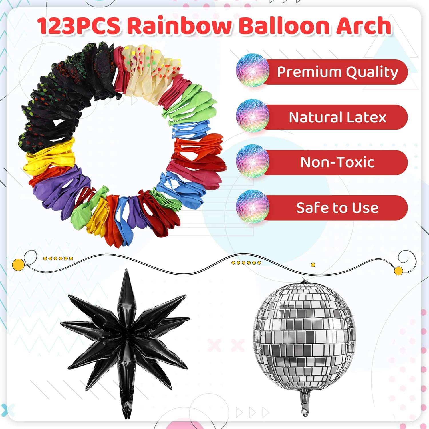 Amandir Neon Glow in the Dark Party Decor Kit
