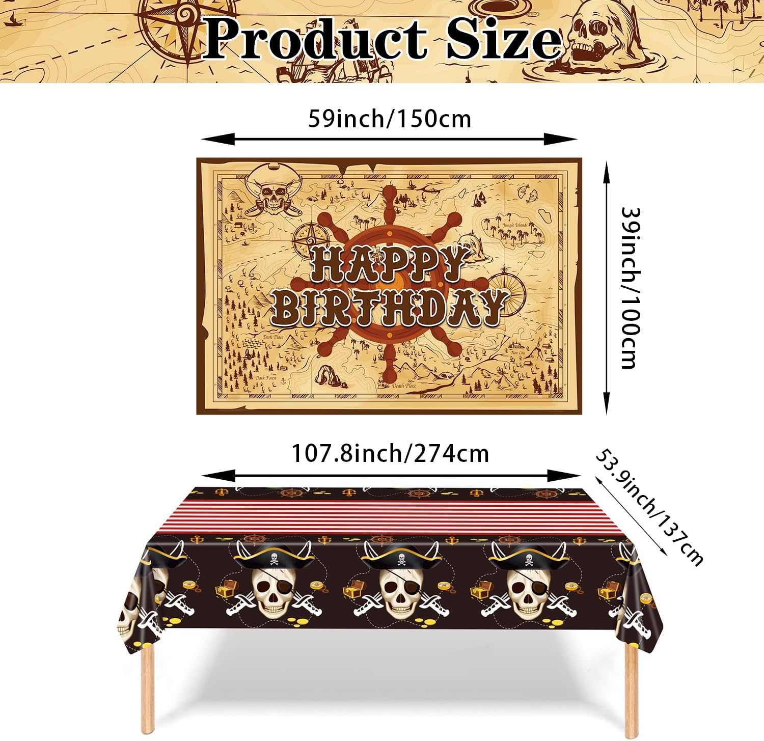 Heidaman 120Pcs Pirate Party Decorations Set