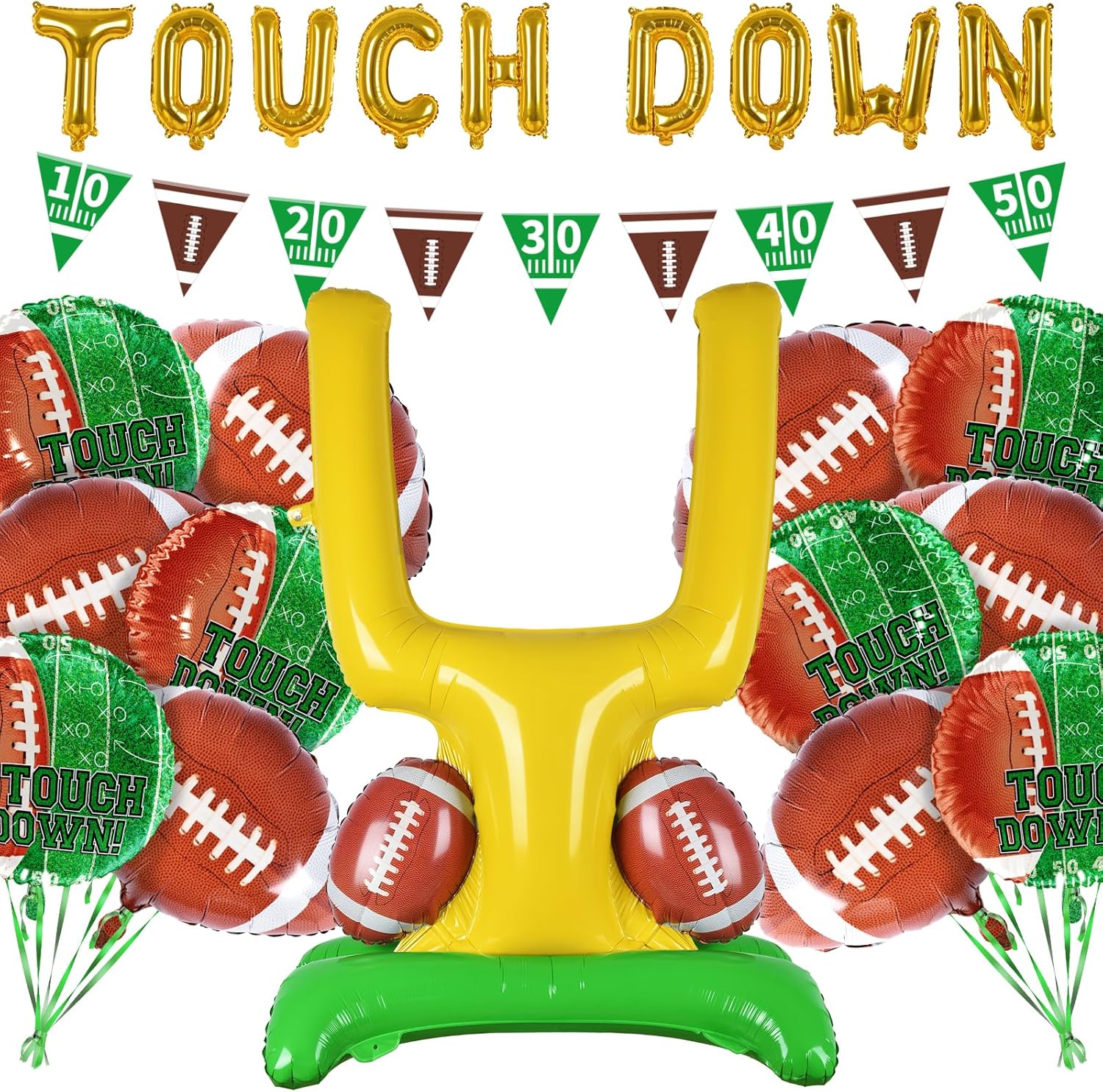 Football Party Supplies Kit Touchdown Balloons Goal Post Decorations