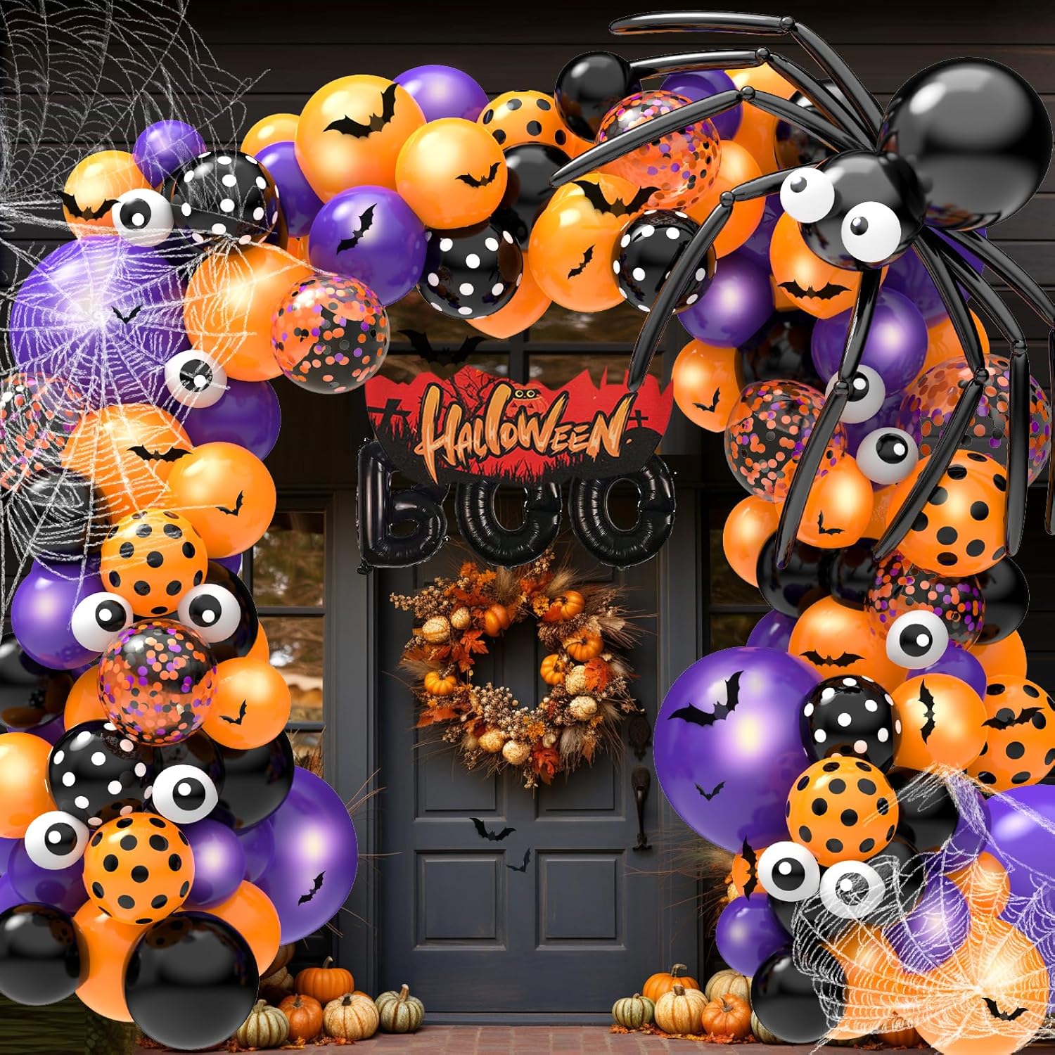 126 Pcs Halloween Balloon Garland Arch Kit