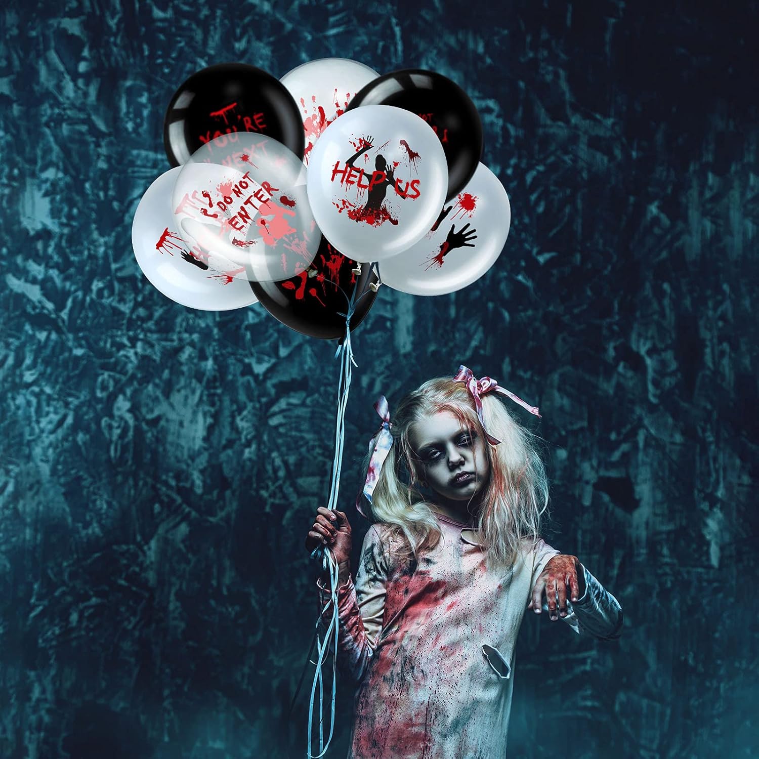 Aoriher 45 Pcs Scary Halloween Balloons 12 Inches