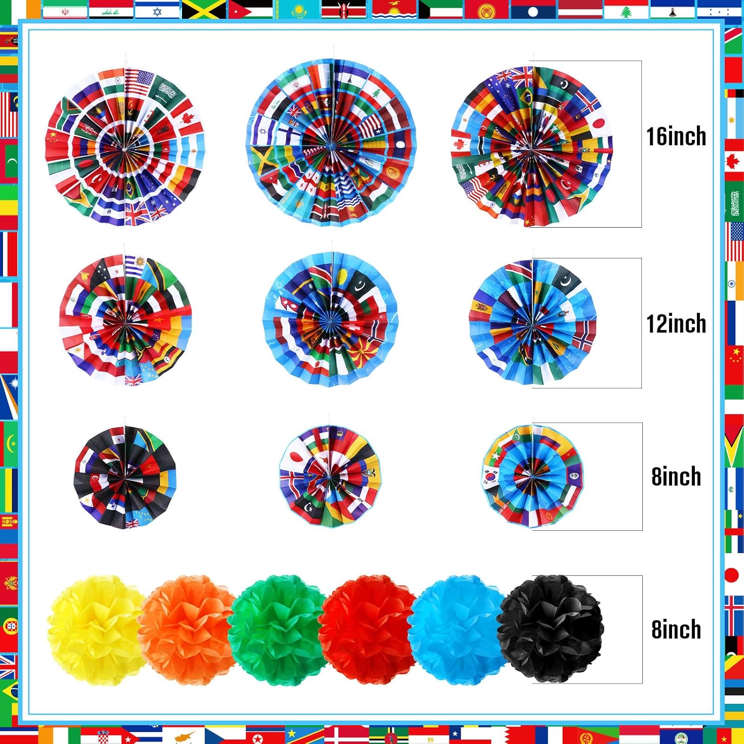 Outus 21 Pcs International Flags Classroom Decorations