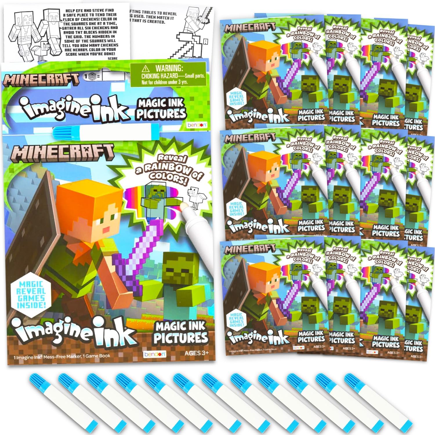 Minecraft Imagine Ink Coloring Book Set 12 Pack