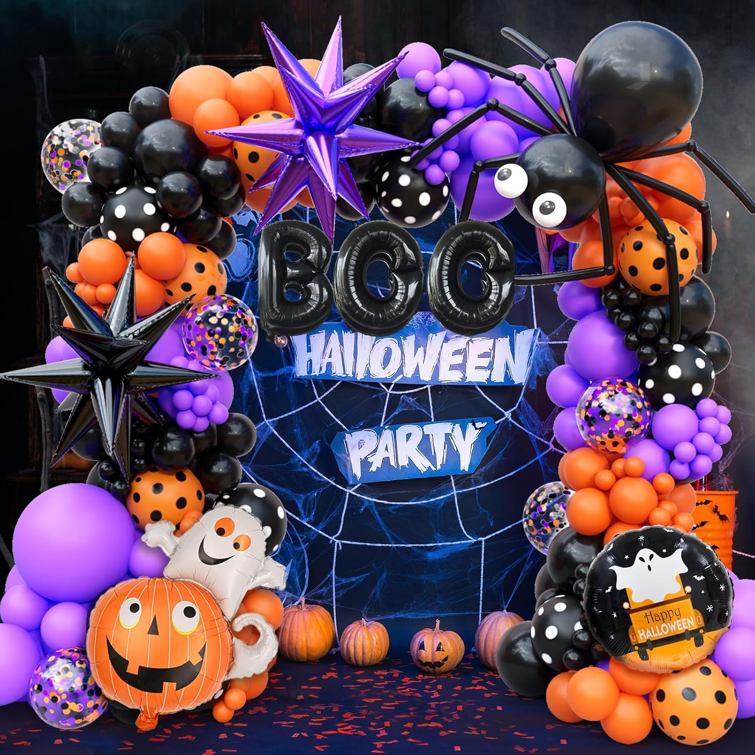 157Pcs Halloween Balloon Garland Arch Kit