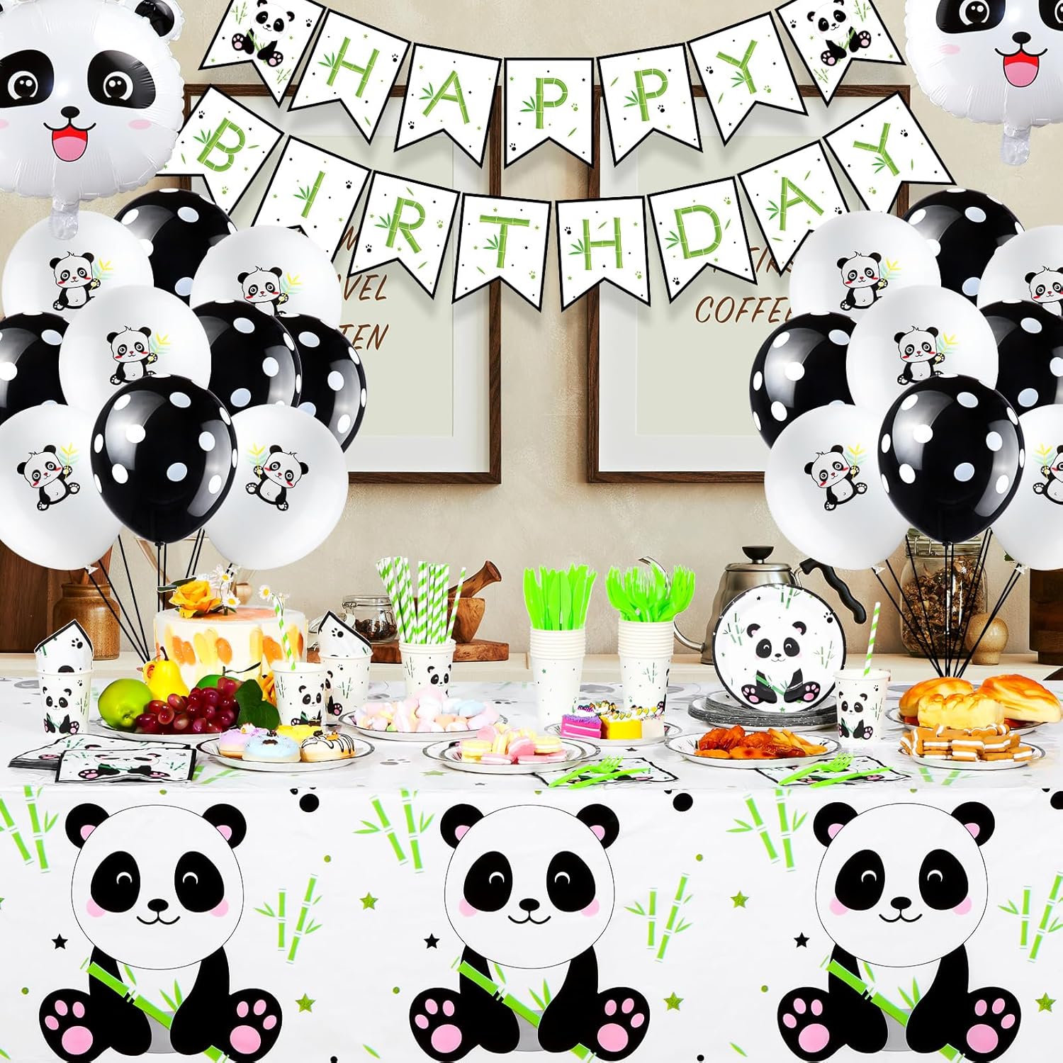 Buryeah Panda Birthday Party Supplies Set
