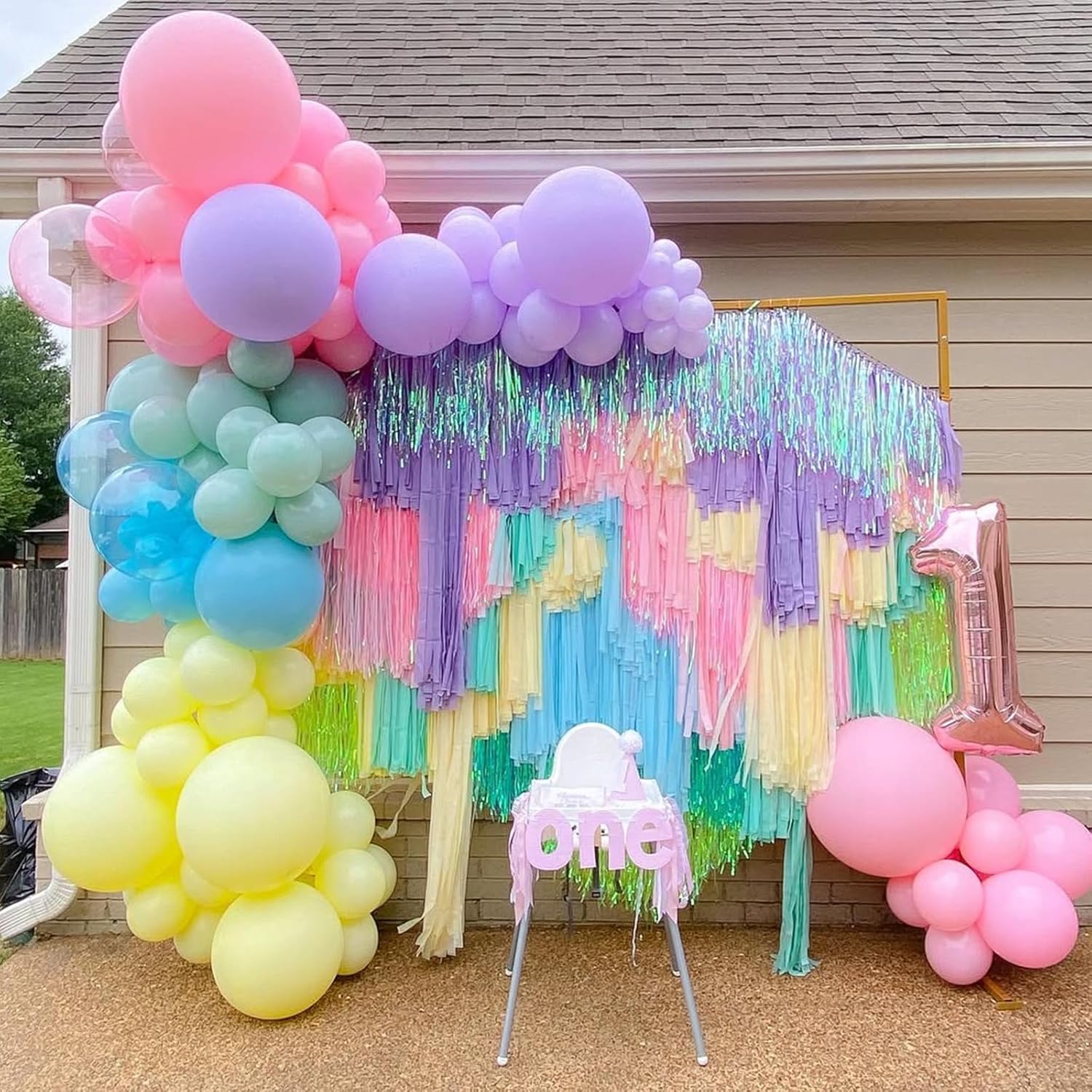 YMSZ Pastel Balloons 136pcs Balloon Arch Kit Rainbow Party Decorations