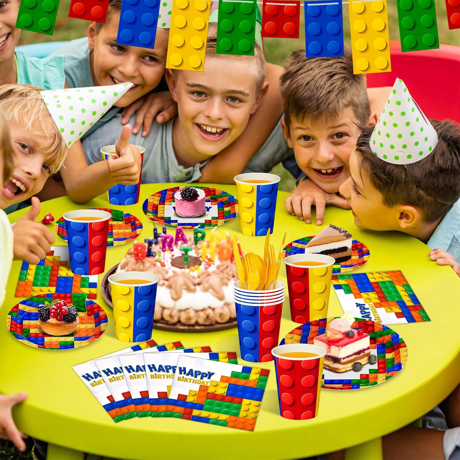 Dylives 180 Pcs Building Block Party Supplies Set