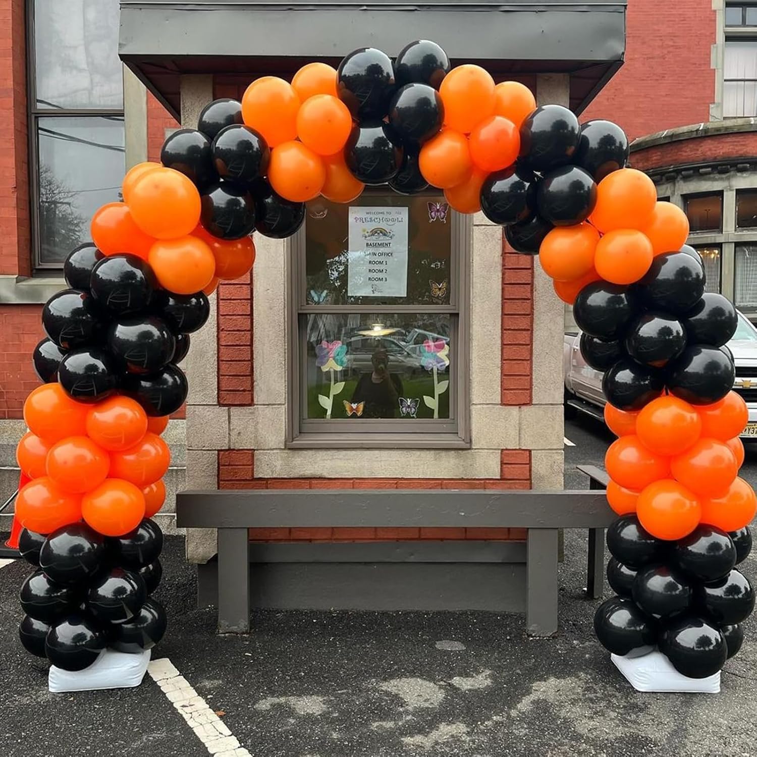 Orange and Black Balloons Arch Garland Kit 134pcs Halloween Decor