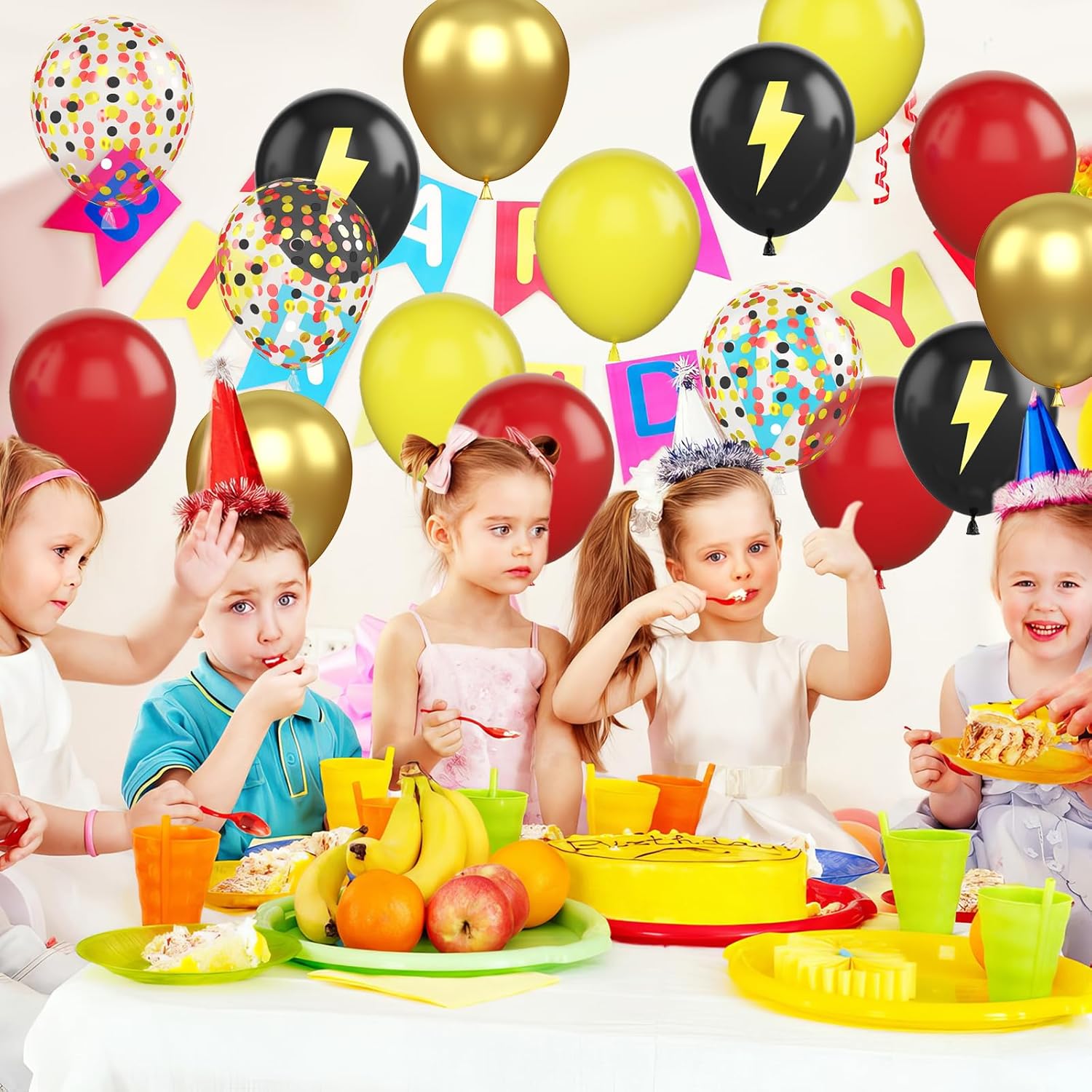 50 Piece 12 Inch Balloon Set with Confetti and Metallic Gold