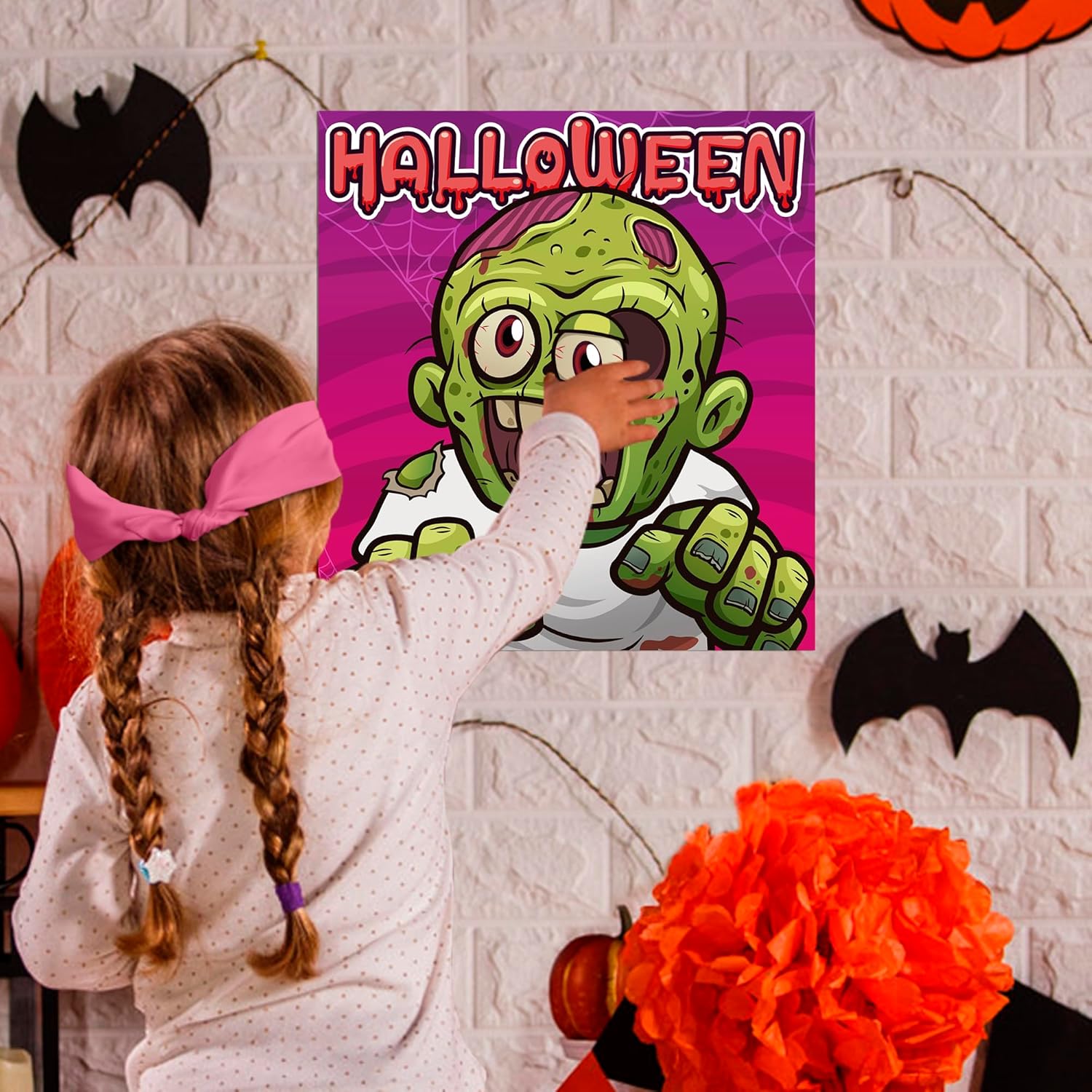 Halloween Party Decorations - Zombie Eyeball Game Poster Set