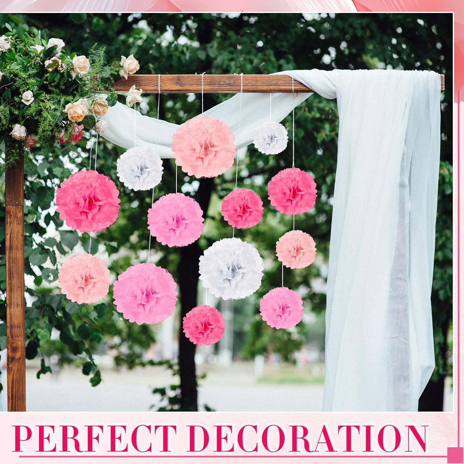 Zhanmai 52 Piece Tissue Paper Pompoms Decorations