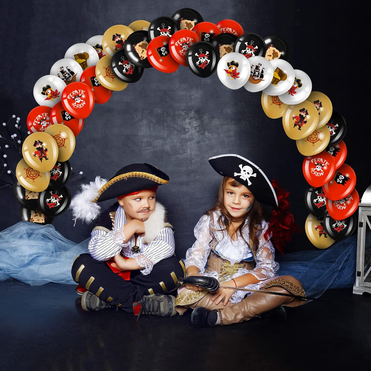 Harrycle 45 Pcs Pirate Party Balloons Set