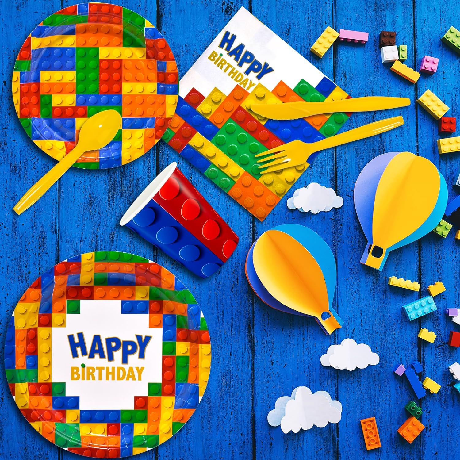 Dylives 180 Pcs Building Block Party Supplies Set