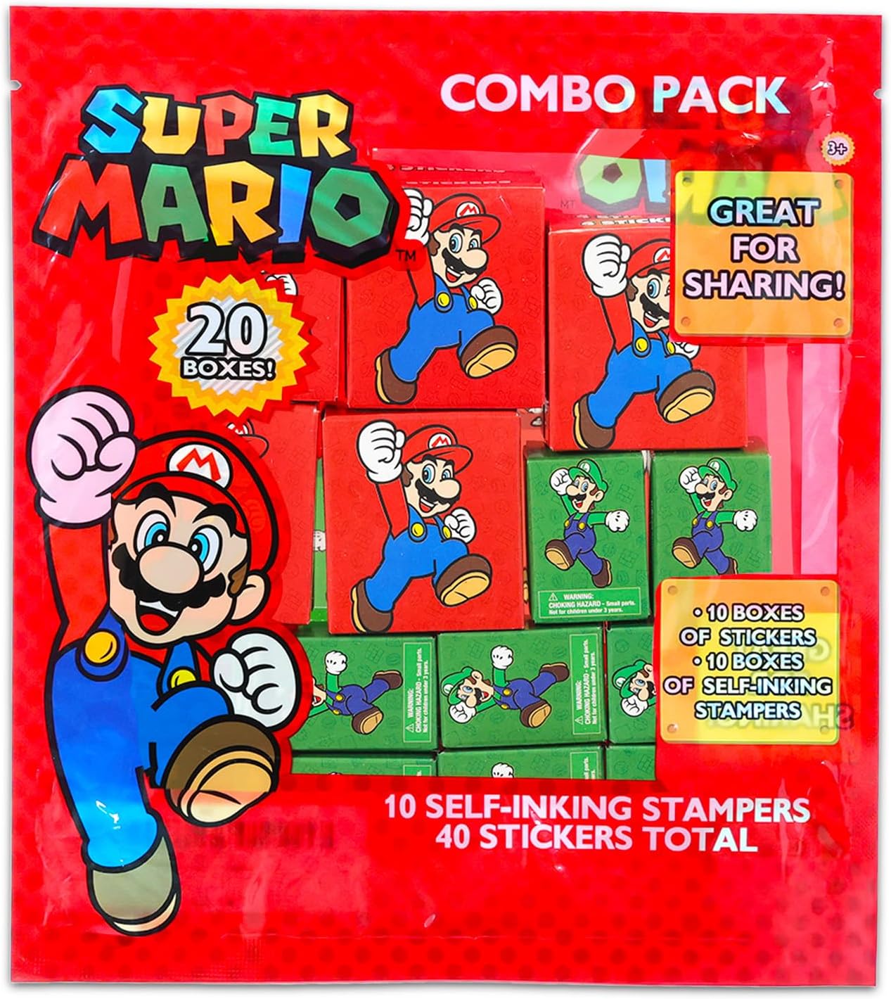 Super Mario Party Favors Bulk Set with 60 Pieces