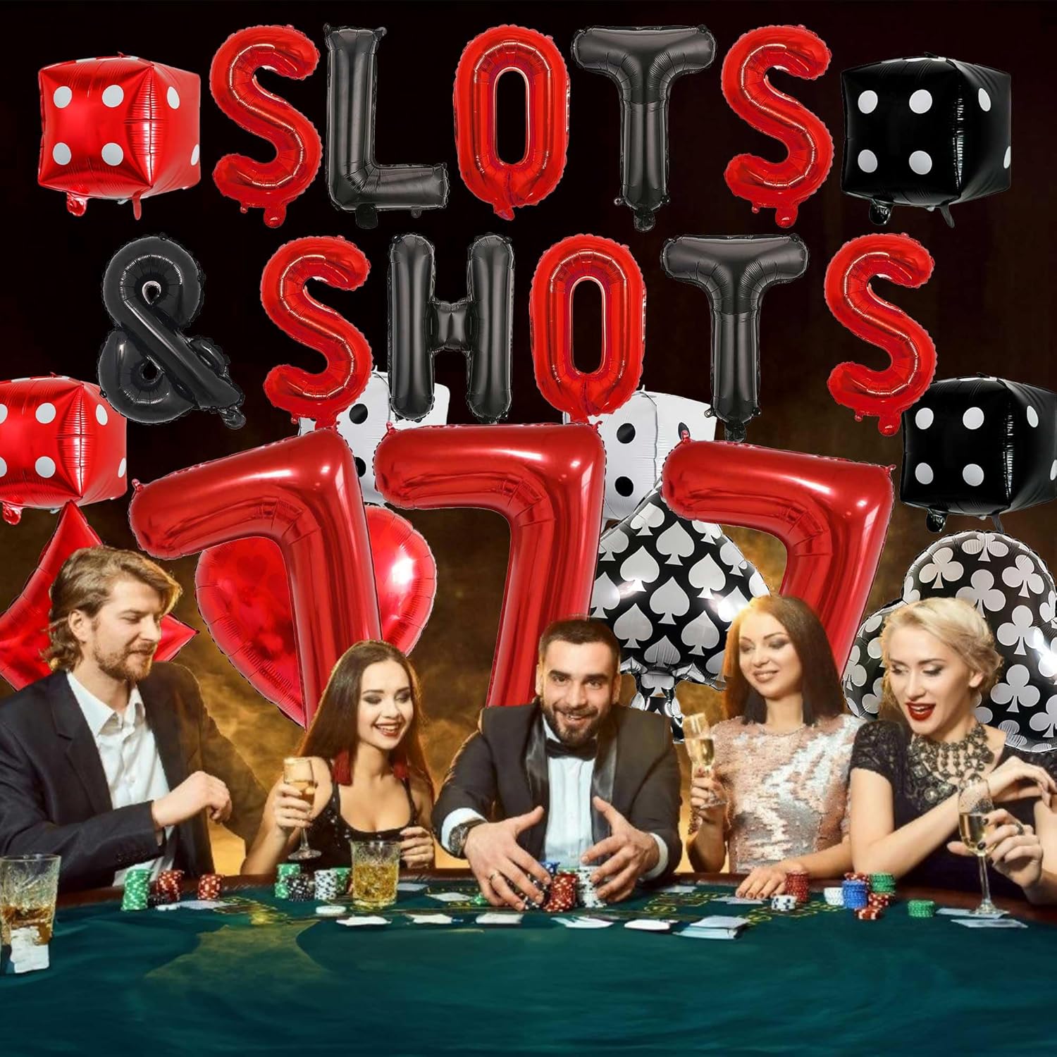 Casino Theme Balloons 24Pcs for Poker Party Decor