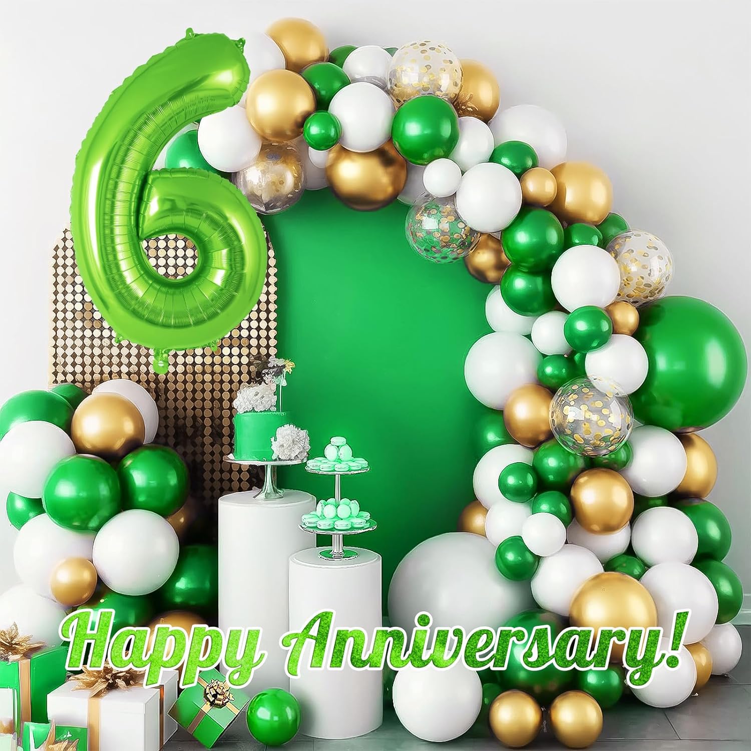 Green Number 6 Balloon 40 Inch Jumbo Birthday Decoration