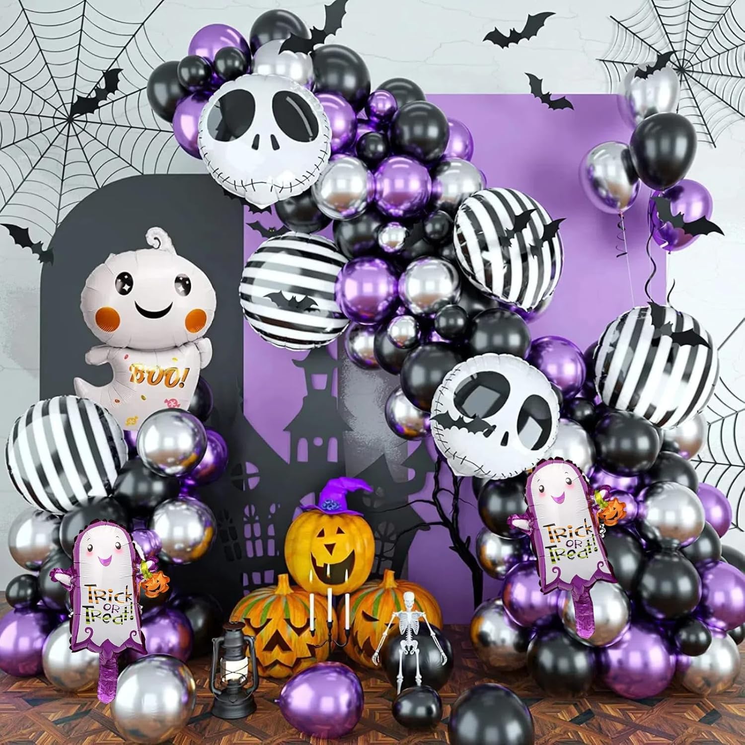 HIPIHOM 85 Pcs Halloween Balloon Garland Kit