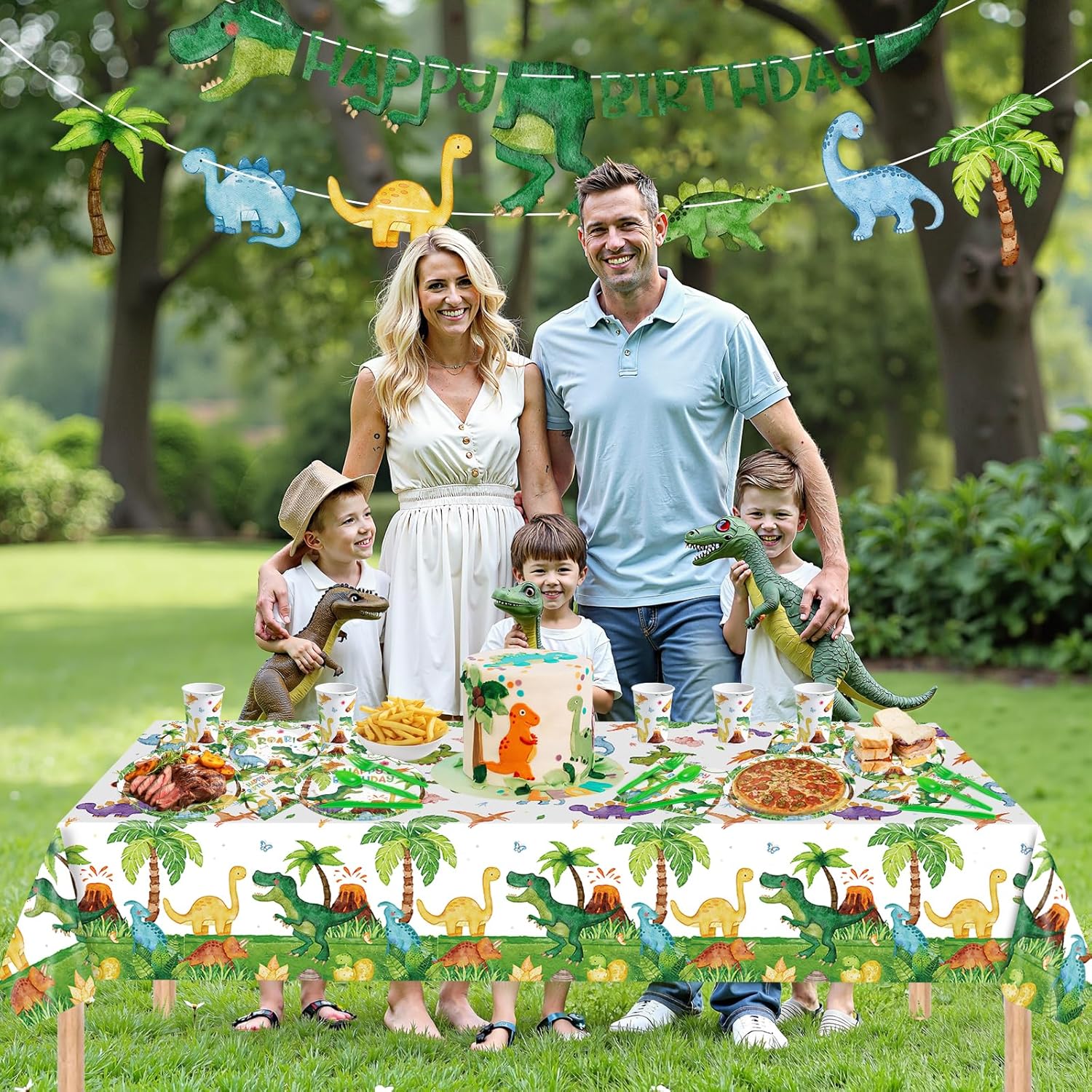 170 Pcs Dinosaur Birthday Decorations Set