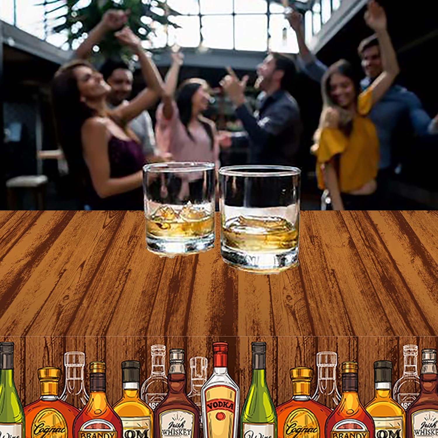 Whiskey Party Tablecloths 2Pcs Decor for Birthday Events