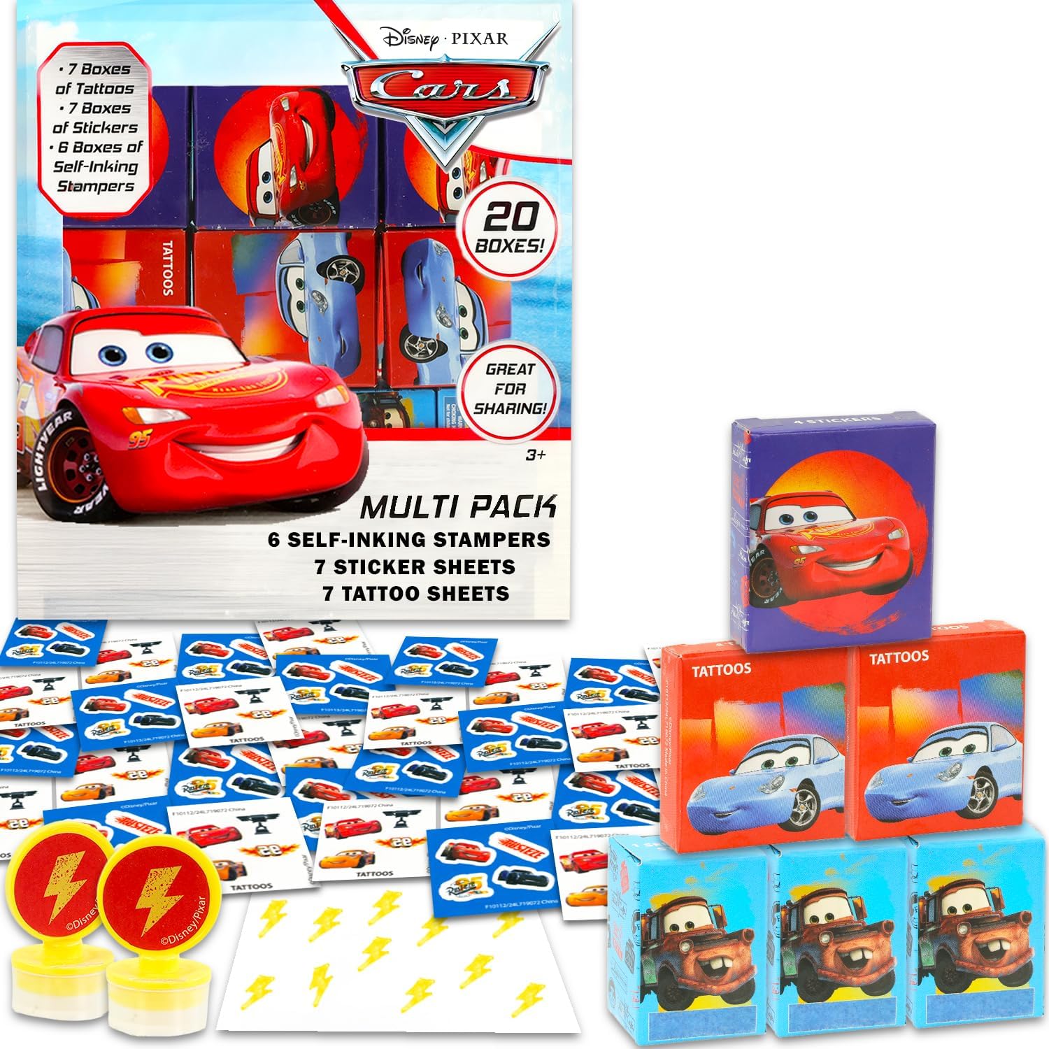 Disney Cars Party Favors 20 Pieces Lightning McQueen Box Set