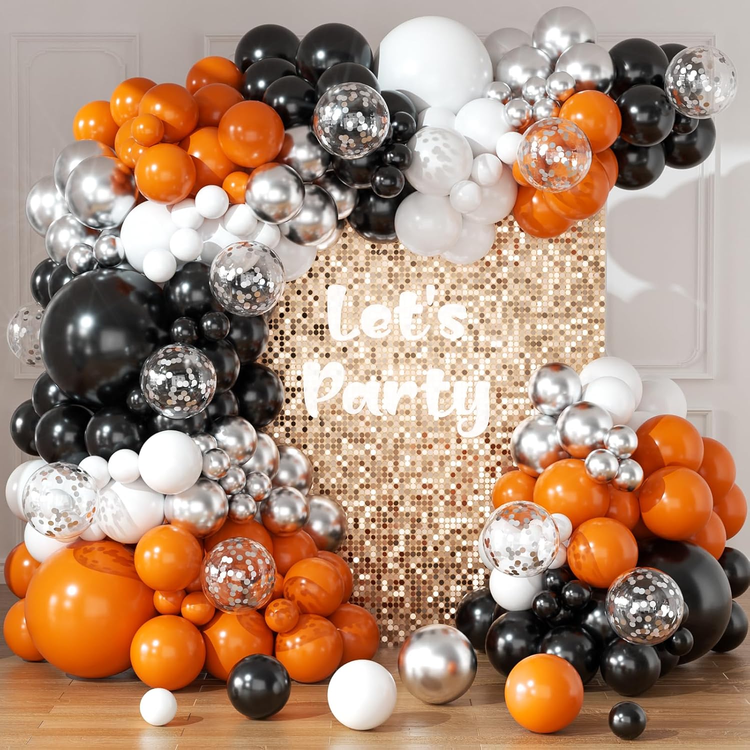 Orange and Black Balloons Arch Kit 164pcs