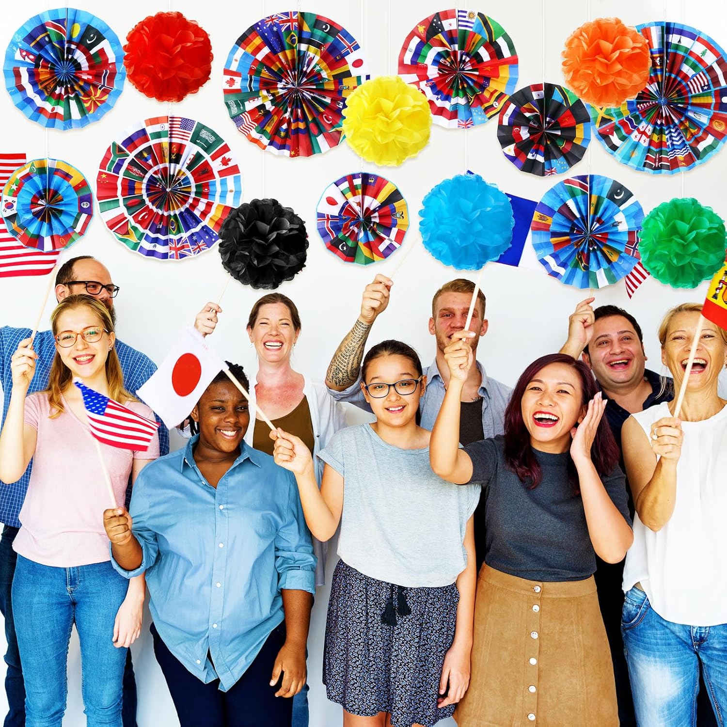 Outus 21 Pcs International Flags Classroom Decorations