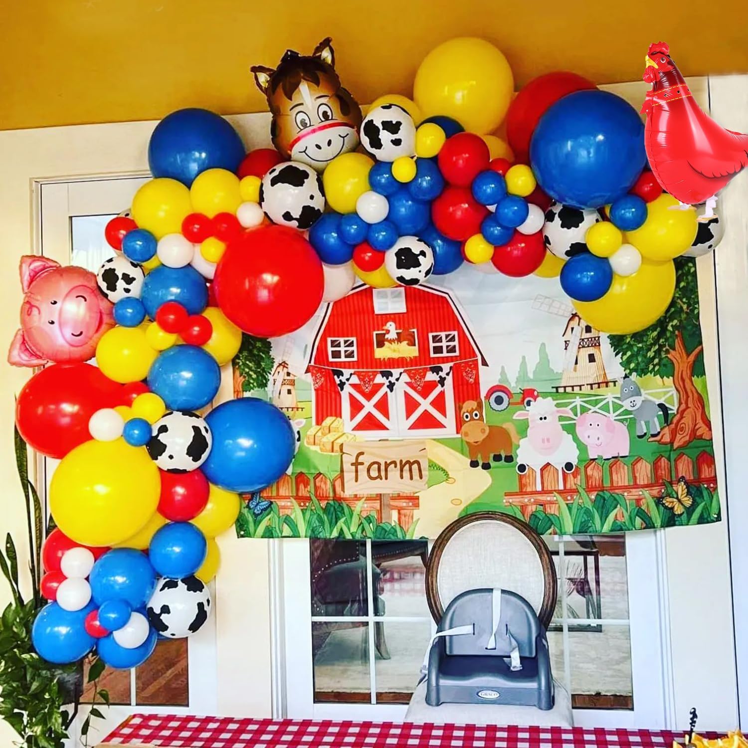 138Pcs Farm Animal Balloon Arch Kit for Birthday Parties