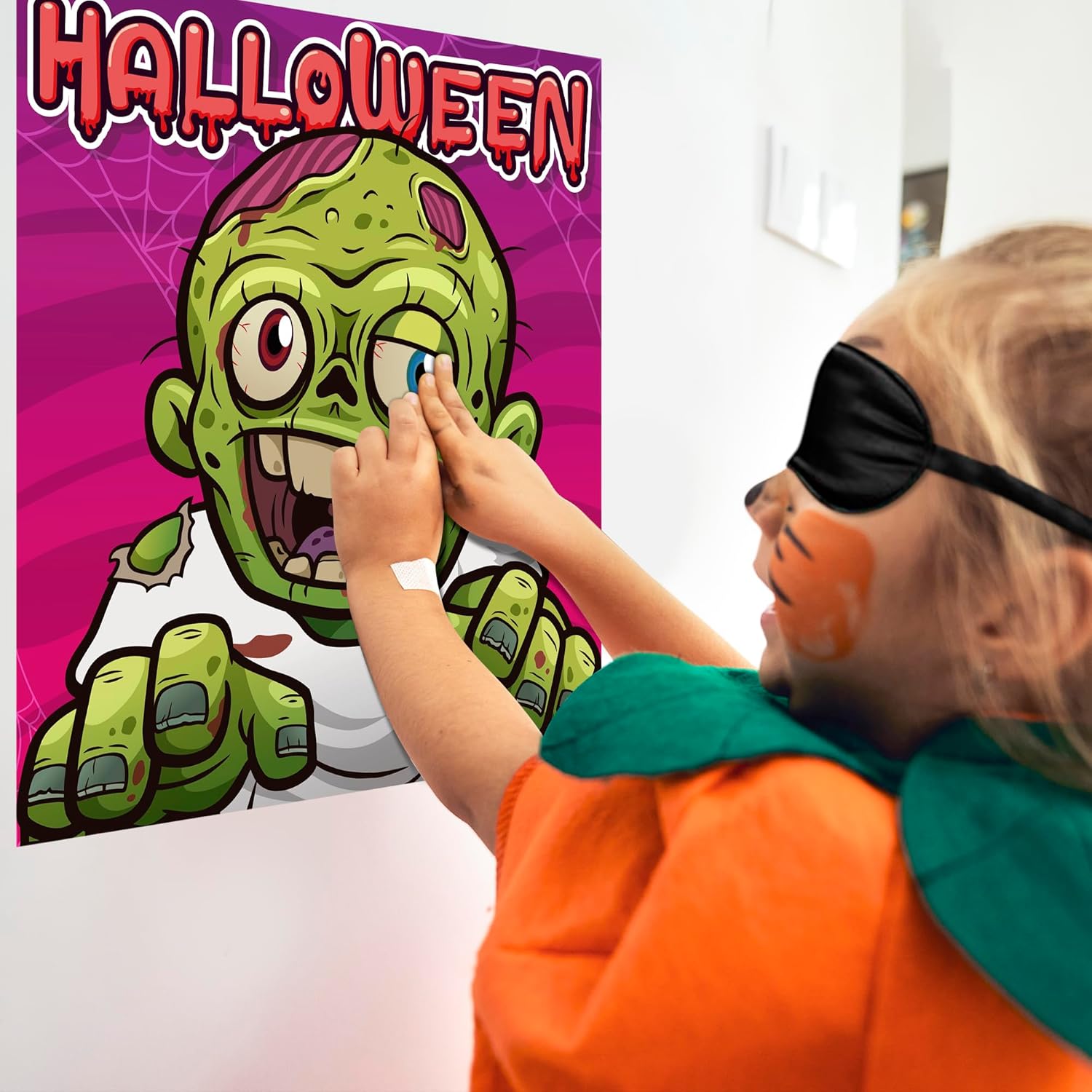 Halloween Party Decorations - Zombie Eyeball Game Poster Set