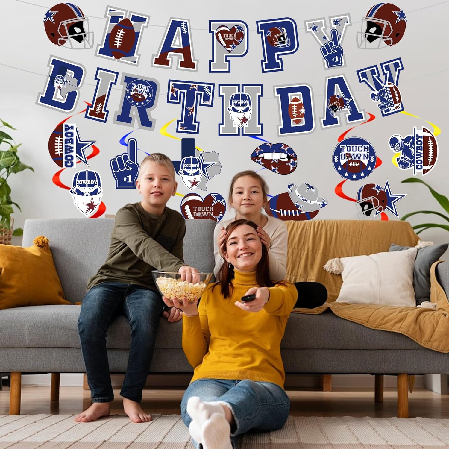Cowboys Birthday Party Decorations - 11 Pcs Football Banners