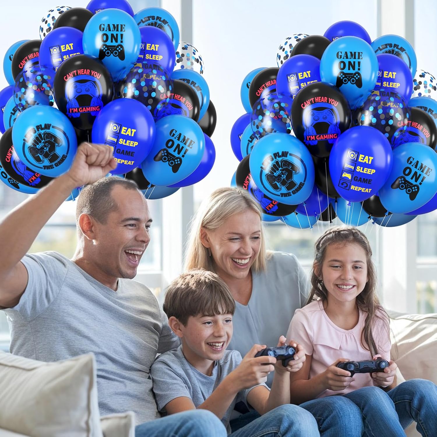 Gaming Party Balloons with Confetti Design