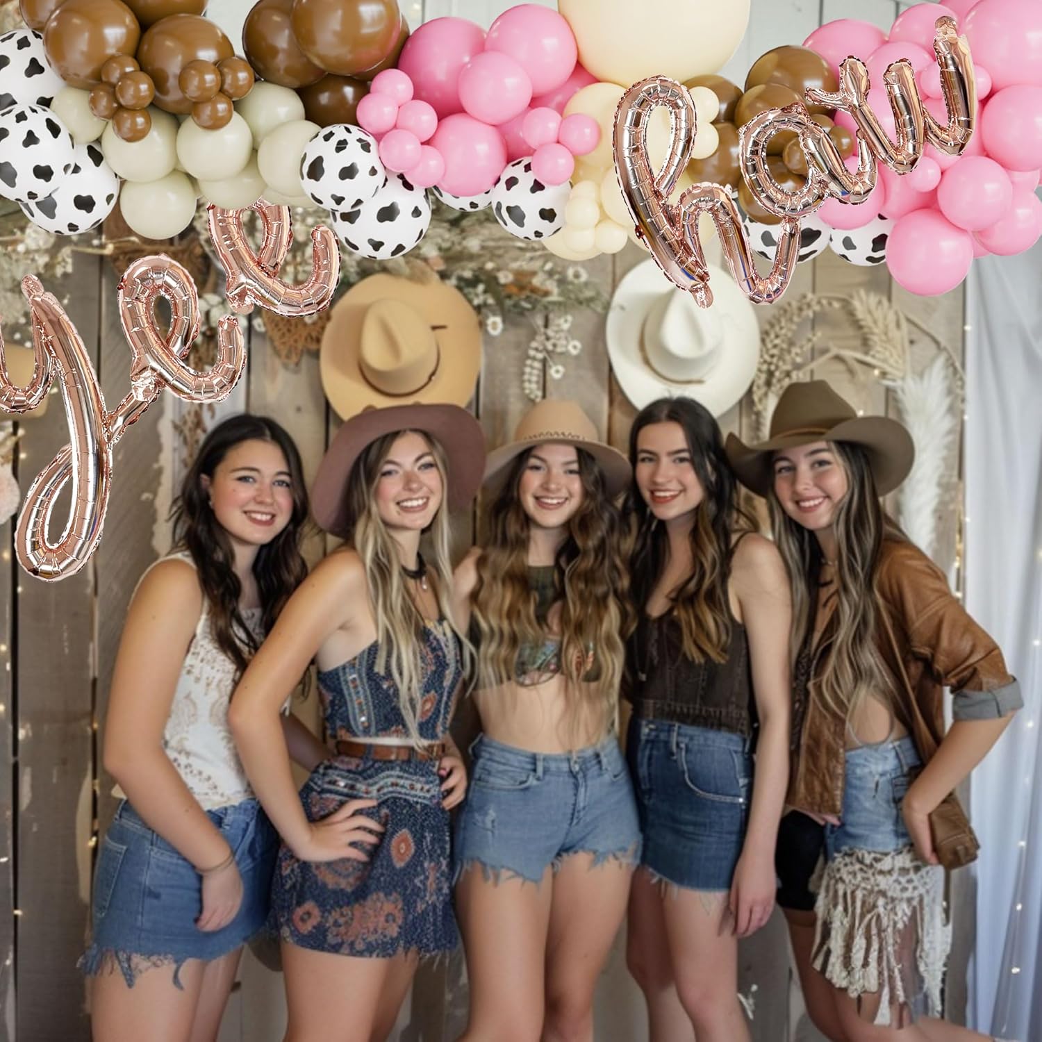 Cowgirl Balloon Arch Kit with Yee Haw Letter Balloons