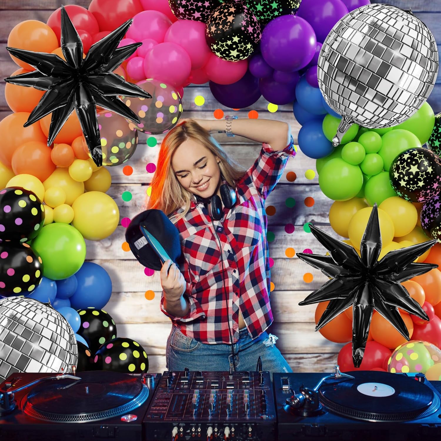 Amandir Neon Glow in the Dark Party Decor Kit