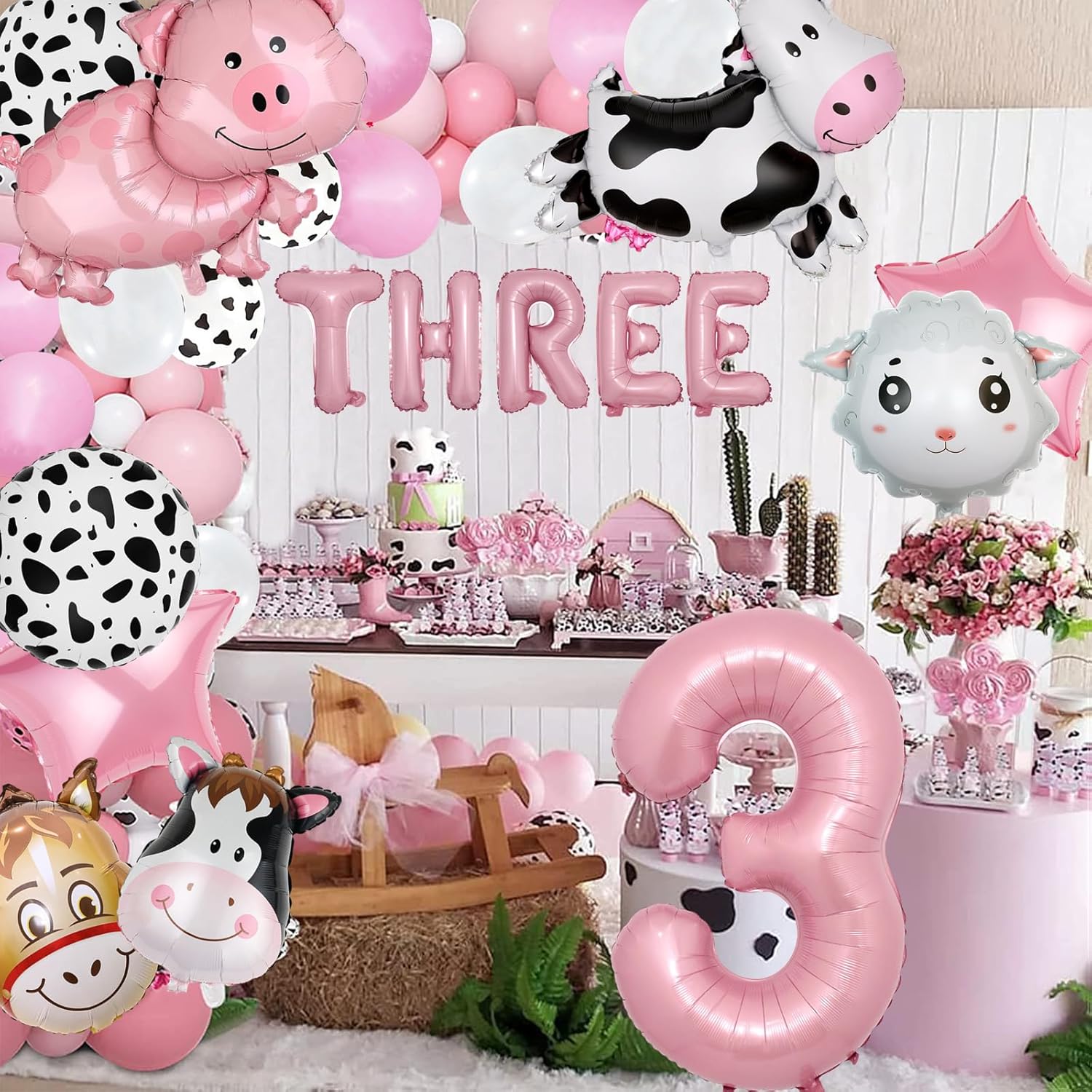 21 PCS Farm Animal Theme Balloons Party Decor