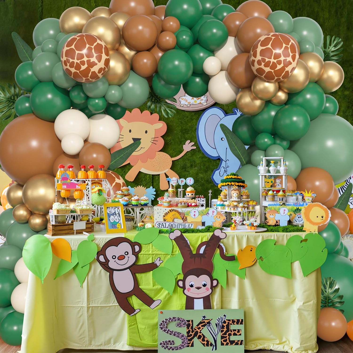Ouddy Life 157 Pcs Jungle Safari Balloons Arch Kit