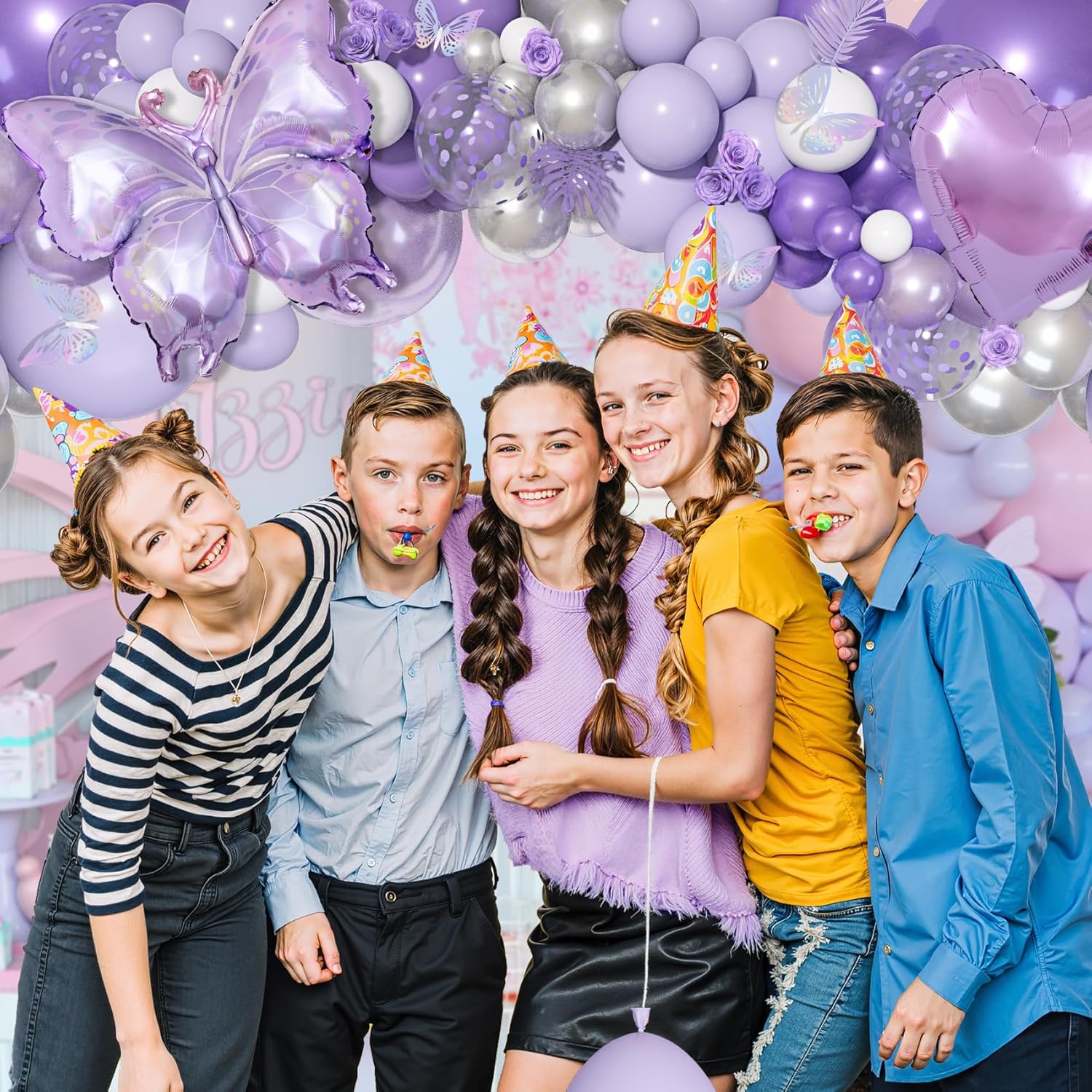 Ouddy Life 171Pcs Purple Butterfly Balloon Arch Kit