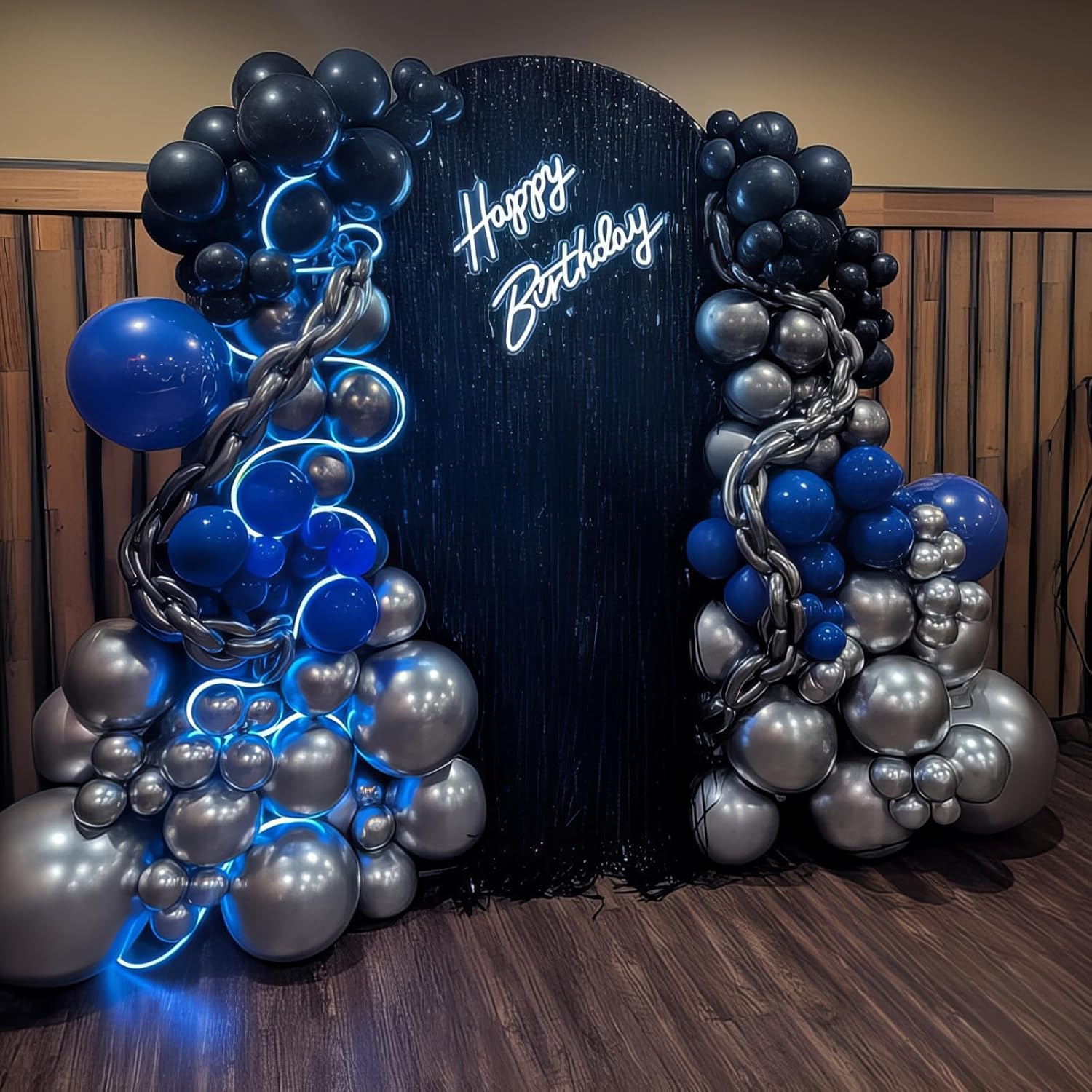 Froova 12 Inch Black Blue Silver Balloons Party Decor Set