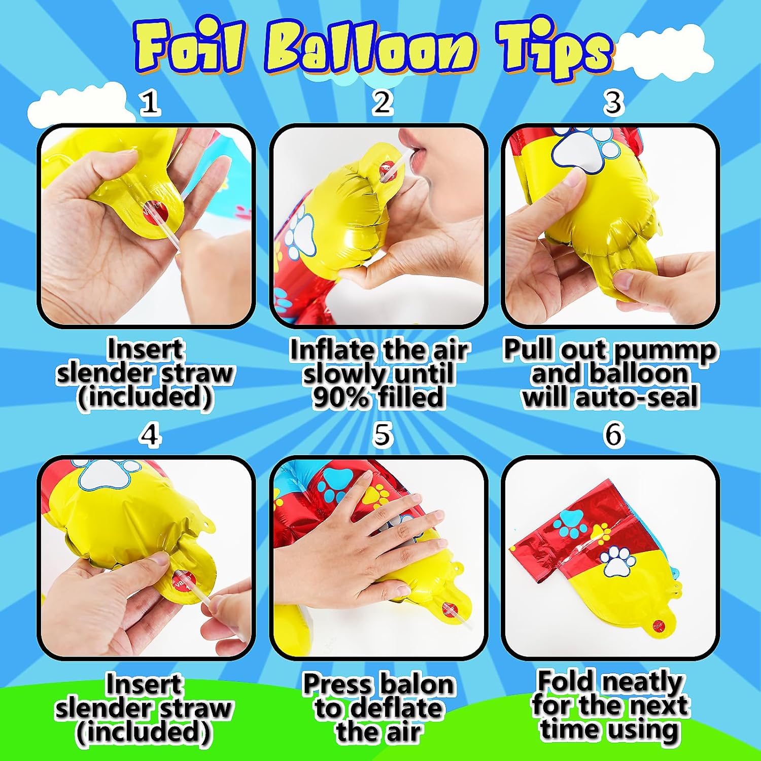 Cartoon Dog Paw Birthday Balloon Decor Banner