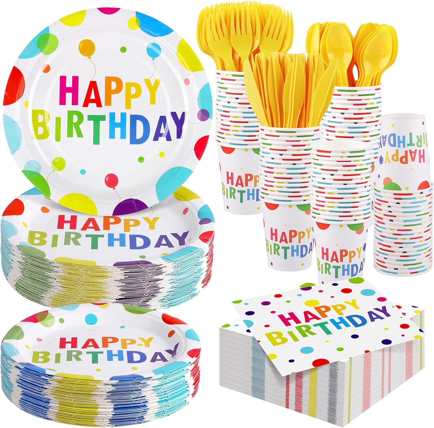 400 Piece Happy Birthday Party Supplies Set