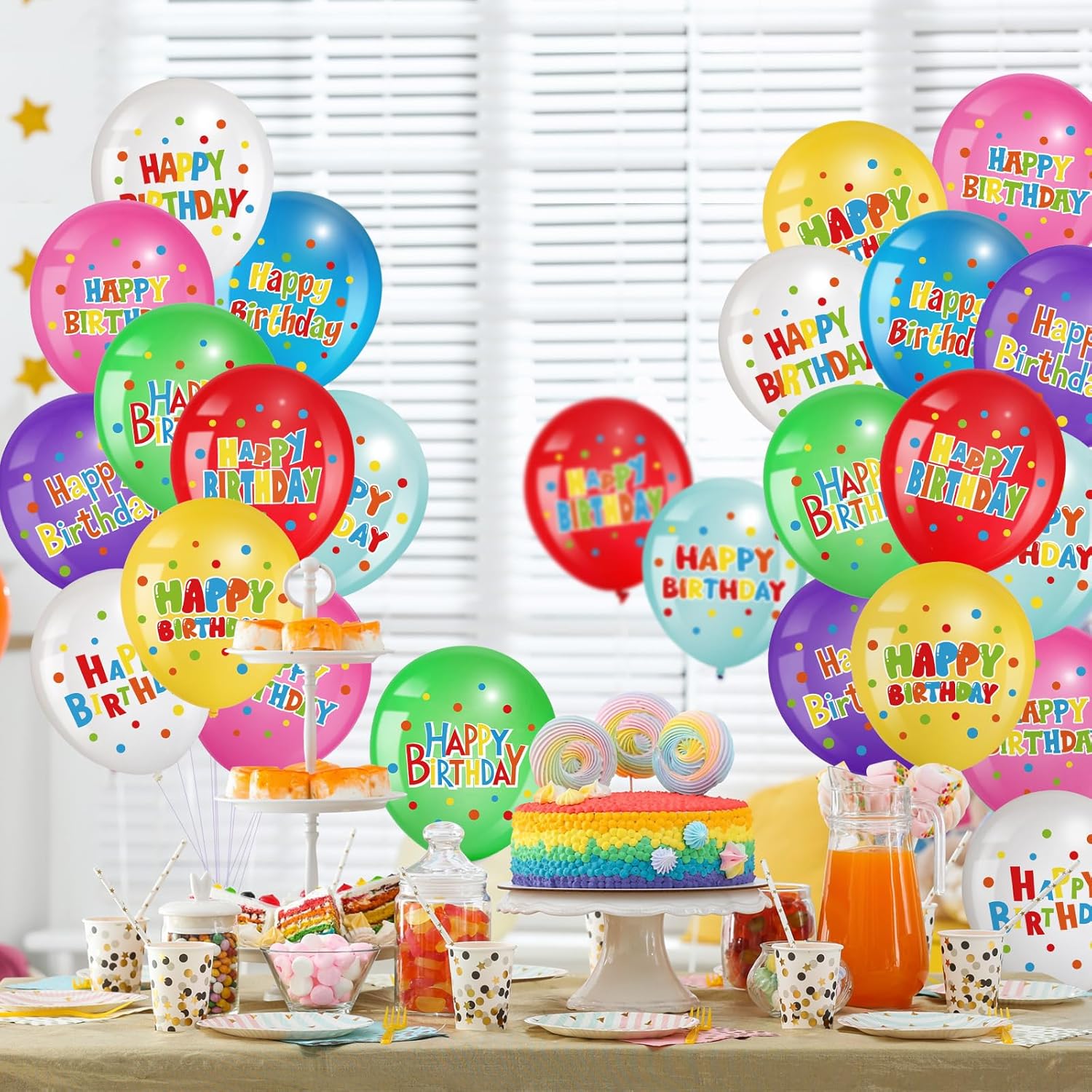 45 Pcs Happy Birthday Latex Balloons 12 Inch Decor