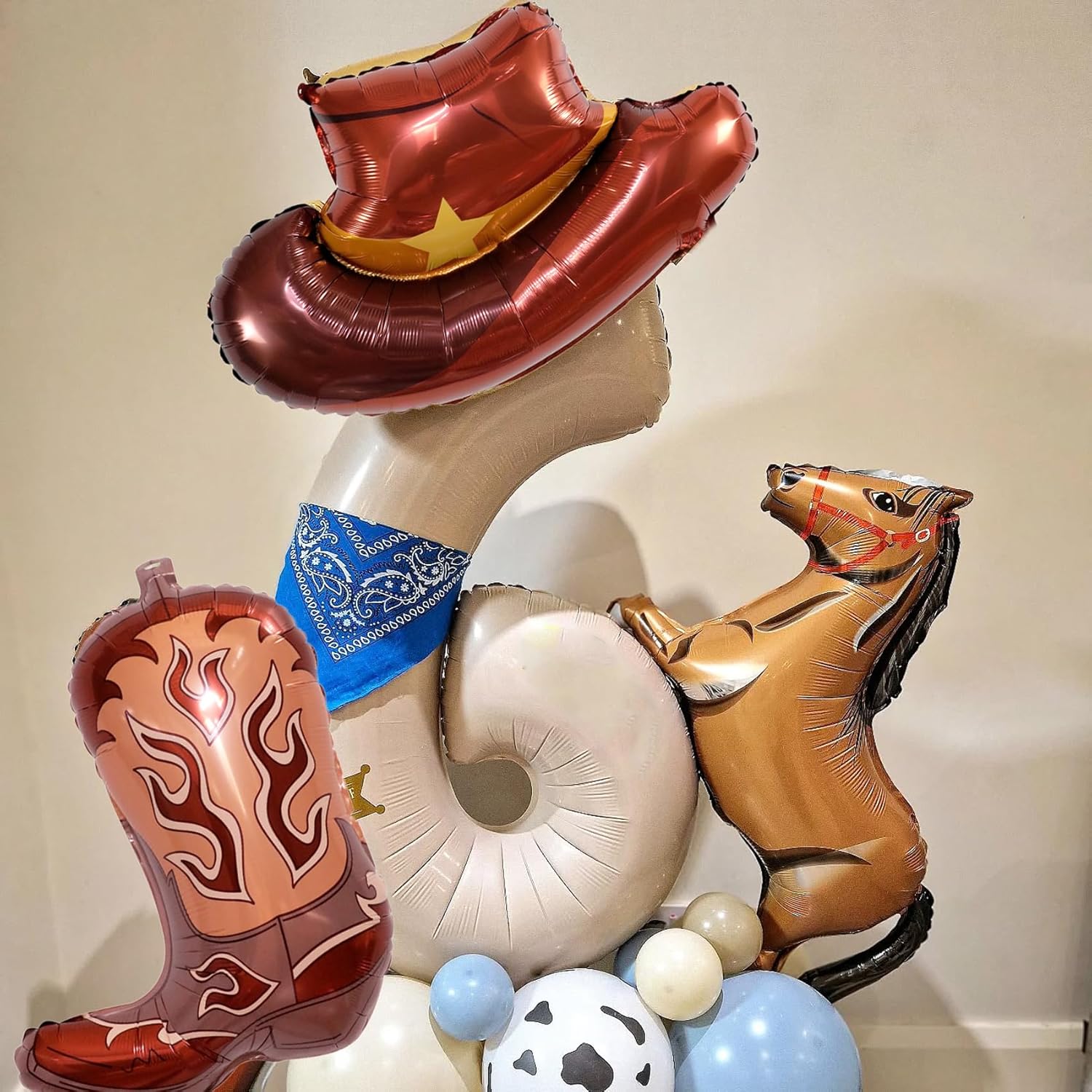 Western Themed 8PCS Cowgirl Hat Boot Balloons