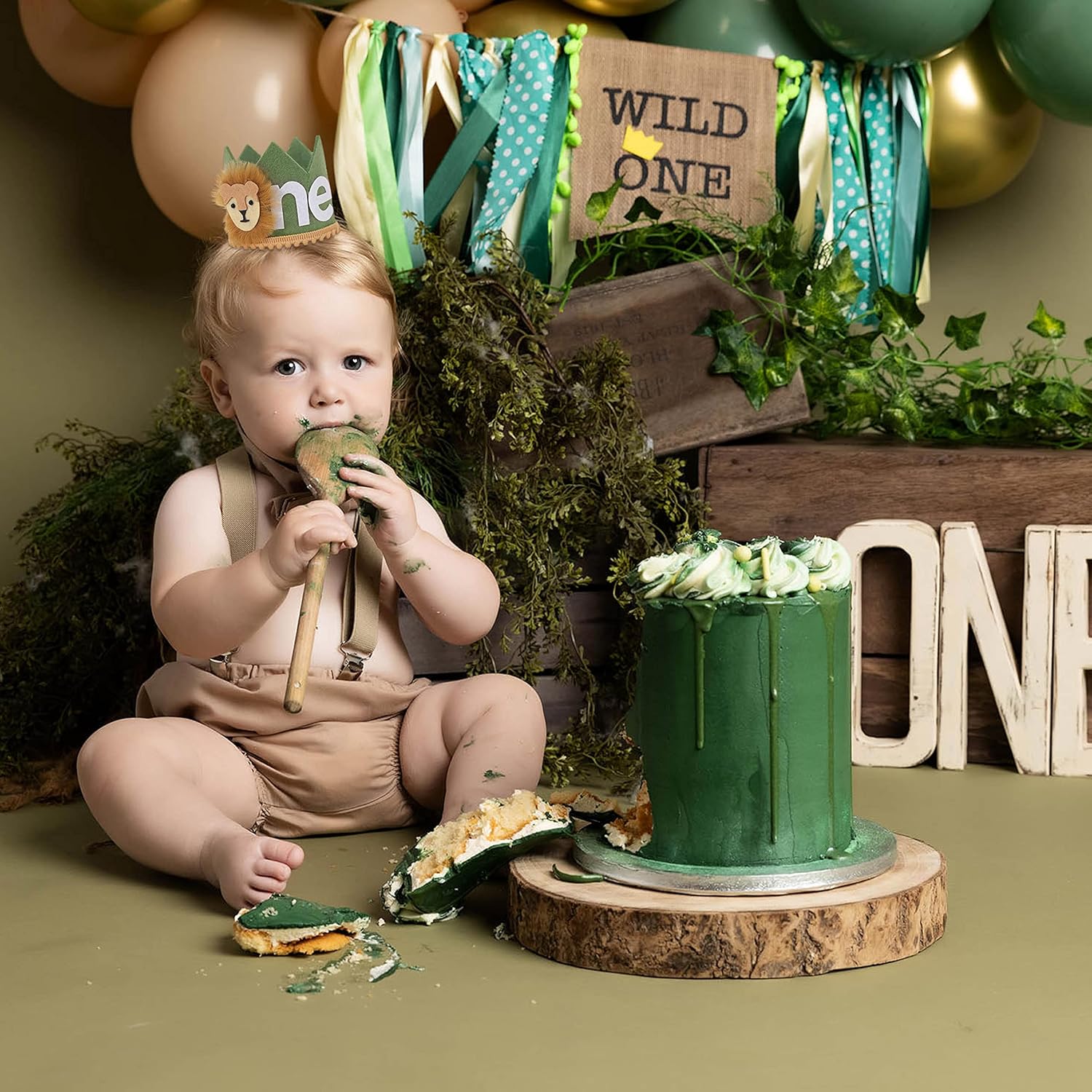 WAOUH Wild One Hat Green Birthday Party