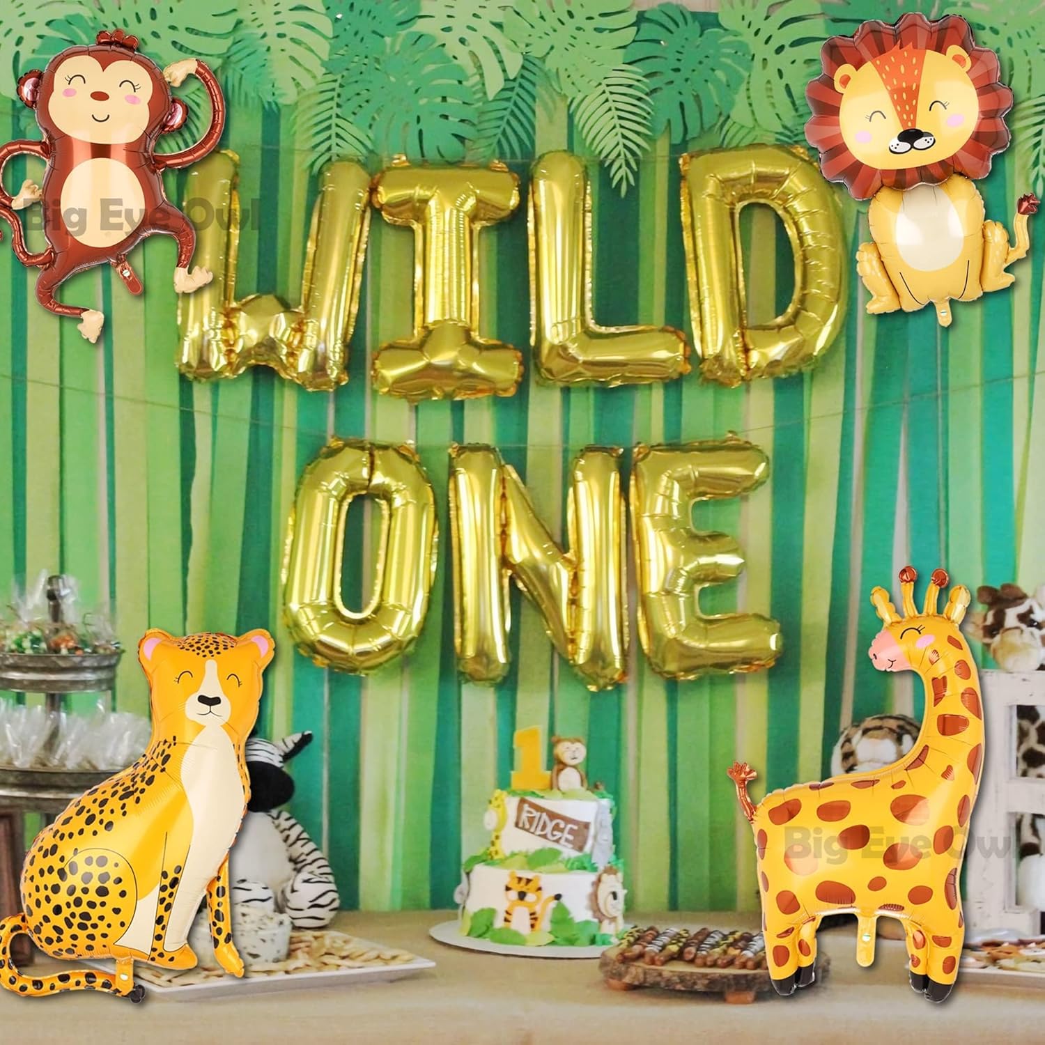 Jungle Safari Animal Balloons Birthday Decor Kit