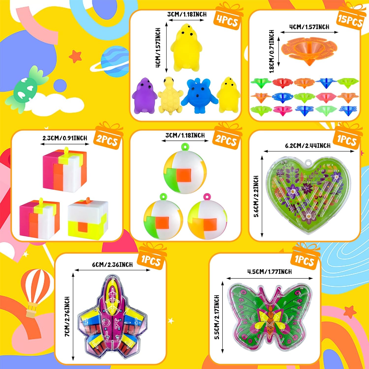 69pcs Multi-Item Party Favor Pack