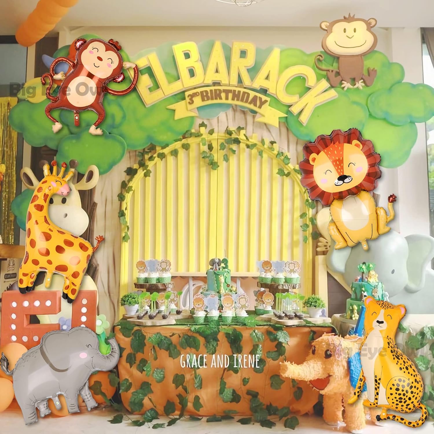 Jungle Safari Animal Balloons Birthday Decor Kit