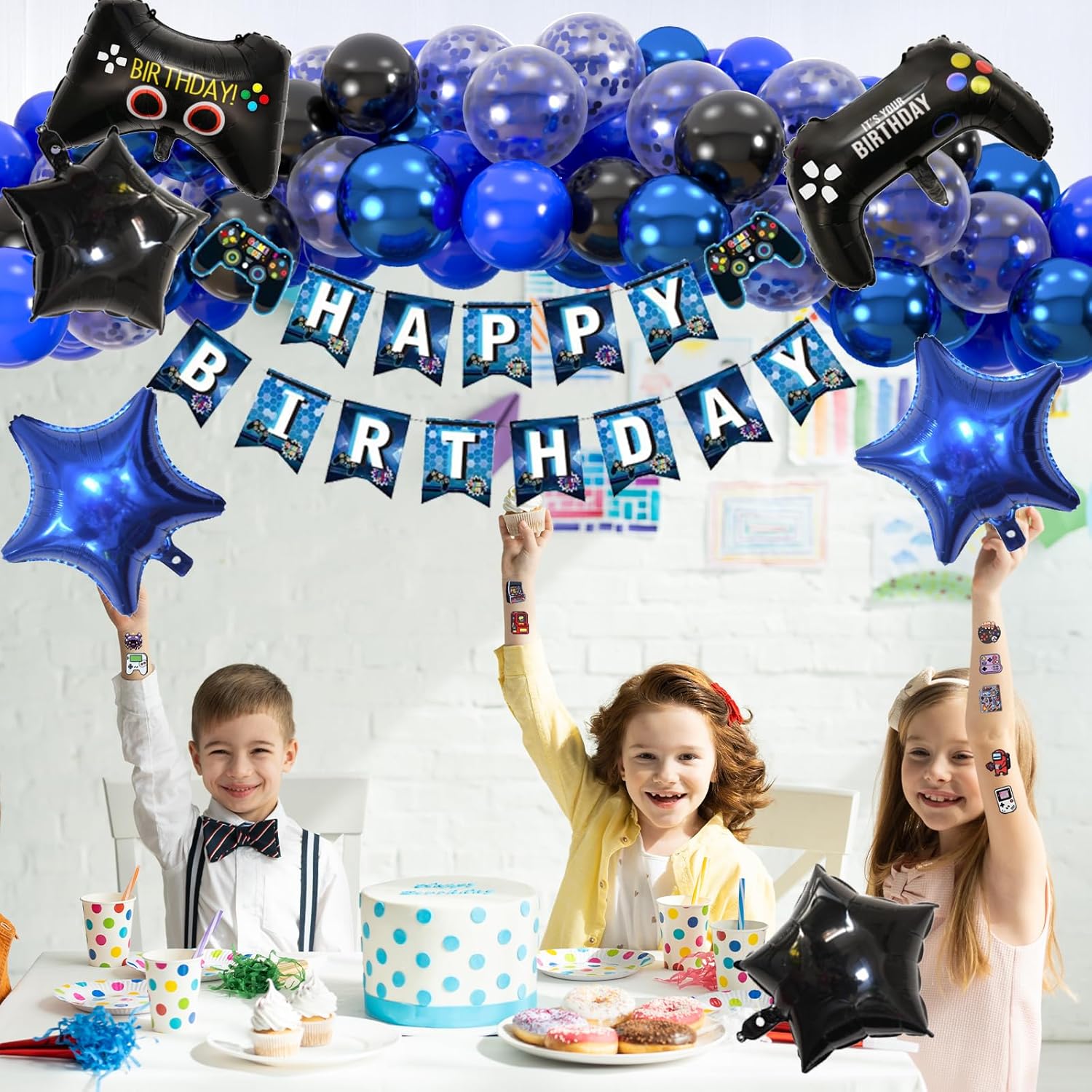 184pcs Video Game Party Decorations Kit for Boys