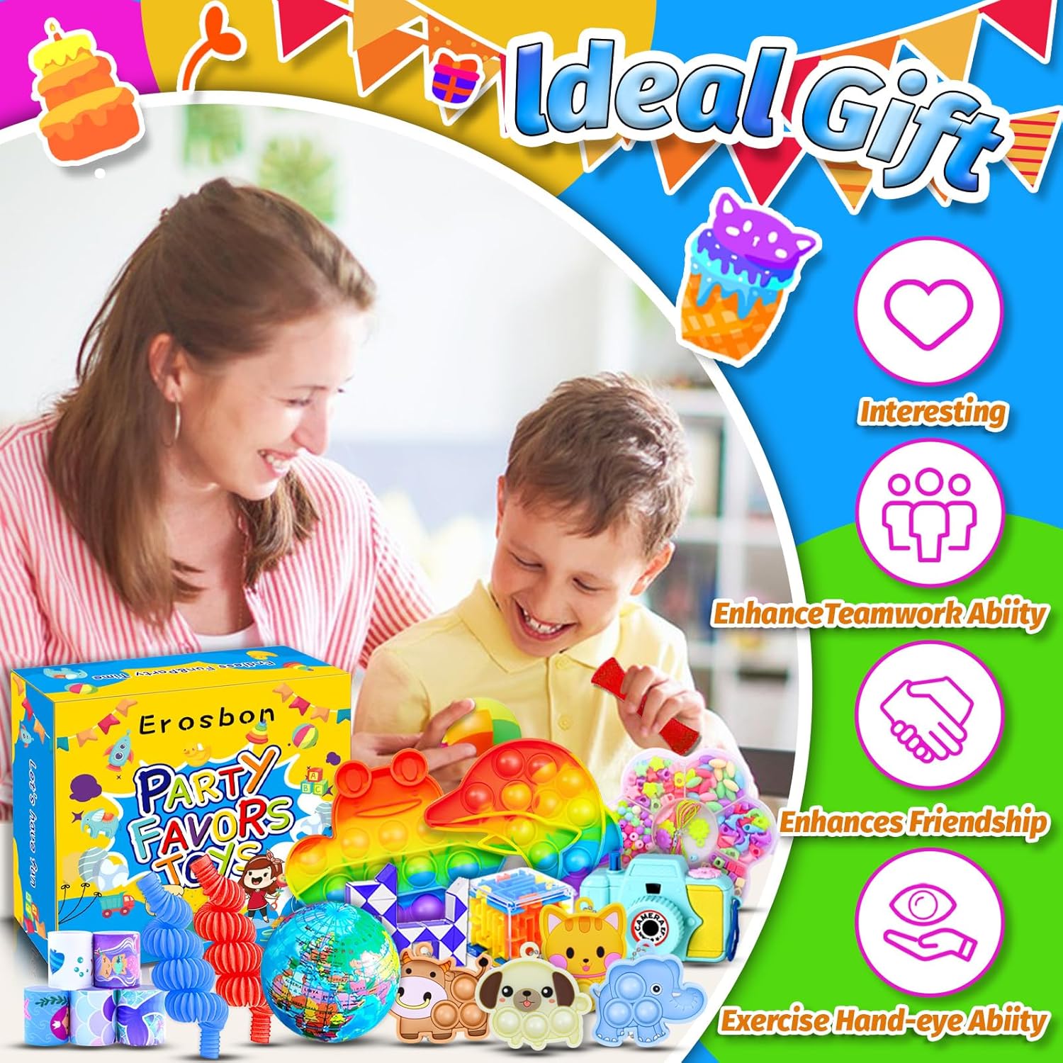 1000pcs Party Favors for Kids Fidget Toy Pack Classroom Rewards